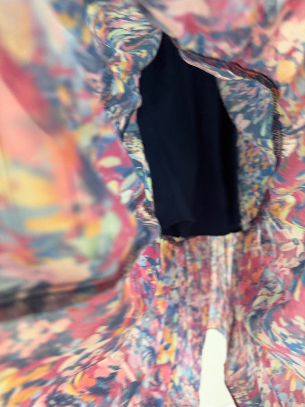 Eliza J Navy Floral watercolor Tie-Front Maxi Dress size 2 like new - Picture 6 of 8
